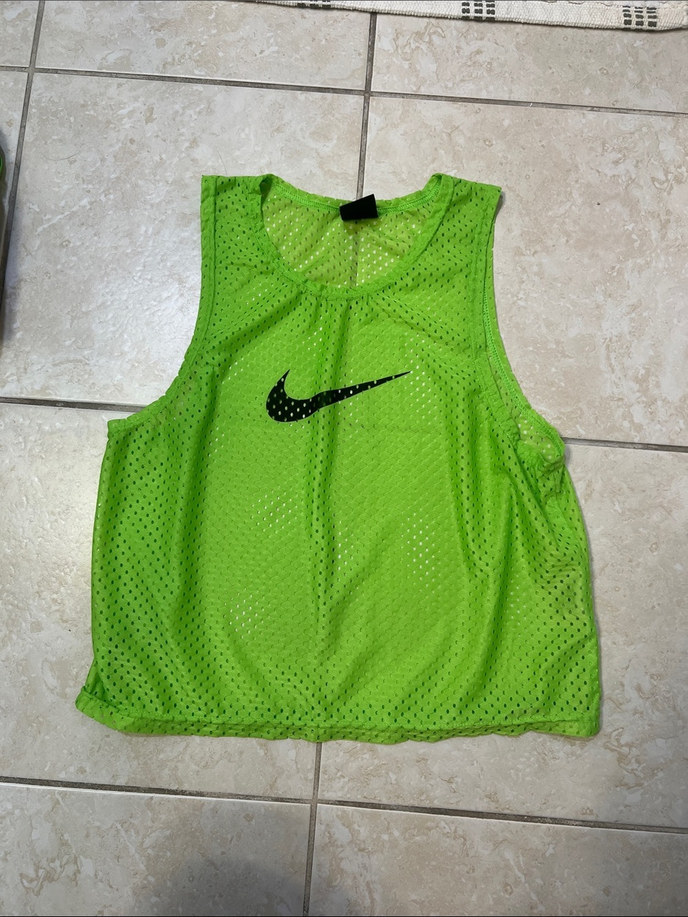 Nike Bright Lime Green Mesh Practice Tank with Black Swoosh S/M
